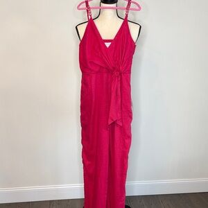Vibrant Pink Sleeveless Maxi overalls